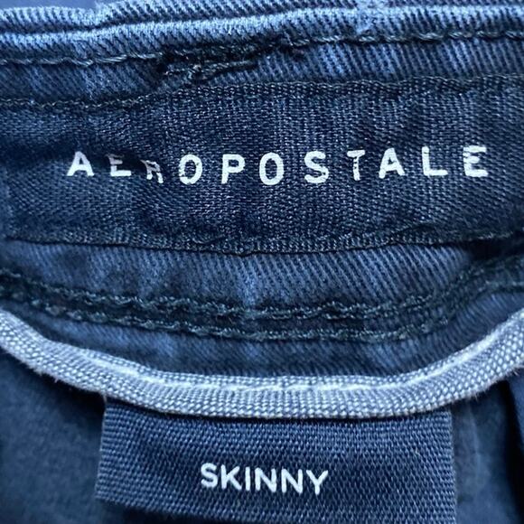 Aeropostale Men's Blue High Rise Skinny Chino Khaki Trousers Pants Size 30/34 - Picture 4 of 5